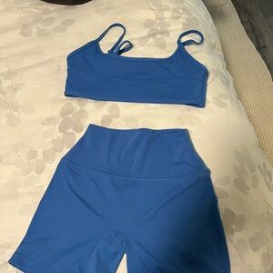 SET Active Blue Sports Bra and Shorts Set